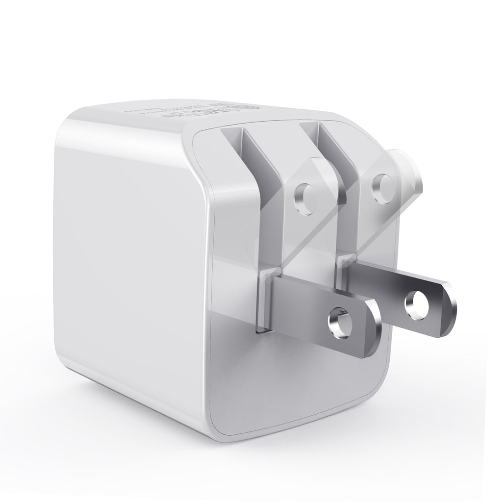 LAX 2 Port USB Wall Charger 2.4A with Apple MFi Certified Iphone Cable (6ft)