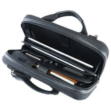 LAX 13-Inch Laptop and Tablet Case – Protective Outer Hard-Shell Shoulder Bag Sleeve - 10 Pockets for Tablet, Smartphone, Pens, Cards - Moisture & Water Resistant - Removable Strap - Leather Handles