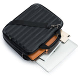 LAX 13-Inch Laptop and Tablet Case – Protective Outer Hard-Shell Shoulder Bag Sleeve - 10 Pockets for Tablet, Smartphone, Pens, Cards - Moisture & Water Resistant - Removable Strap - Leather Handles