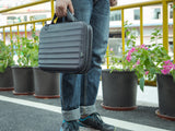 LAX 13-Inch Laptop and Tablet Case – Protective Outer Hard-Shell Shoulder Bag Sleeve - 10 Pockets for Tablet, Smartphone, Pens, Cards - Moisture & Water Resistant - Removable Strap - Leather Handles