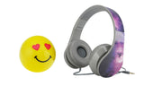 Music Combo: On-Ear Wired Headphones with Fun Emoji Bluetooth Speaker