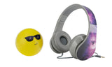 Music Combo: On-Ear Wired Headphones with Fun Emoji Bluetooth Speaker