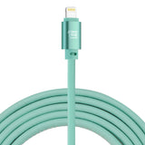 7200mAh Black Lightning input Power Bank with 2 Glow in the Dark Apple MFi Certified USB to Lightning Cable (10 Feet) - White & Blue