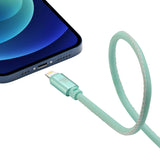 7200mAh Black Lightning input Power Bank with 2 Glow in the Dark Apple MFi Certified USB to Lightning Cable (10 Feet) - White & Blue