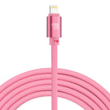 7200mAh Lightning input Power Bank with Glow in the Dark Apple MFi Certified USB to Lightning Cable (10 Feet) - Pink
