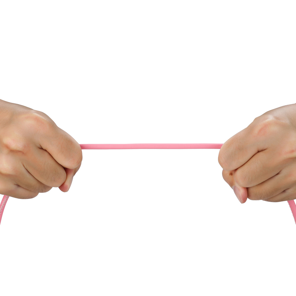 7200mAh Iphone input Power Bank with Glow in the Dark Apple MFi Certified USB to Iphone Cable (10 Feet) - Pink