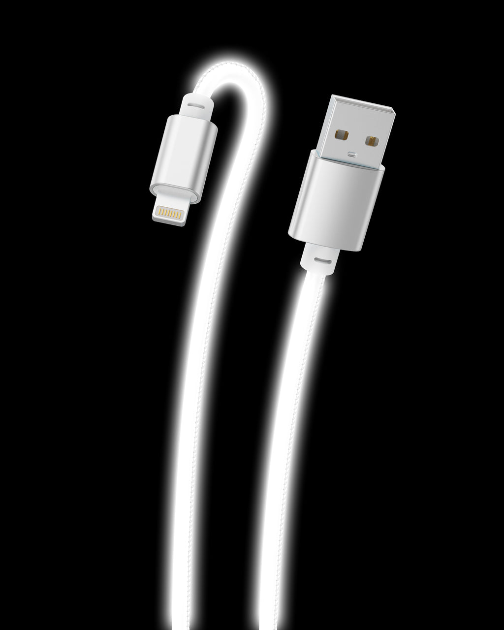 Glow in the Dark Apple MFi Certified USB to Iphone Cable (10 Feet)