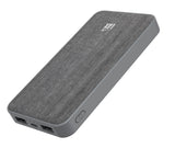 LAX Stylish Fabric 10000mAh Dual USB Portable Power Bank Battery with Dual Inputs Lightning and Micro