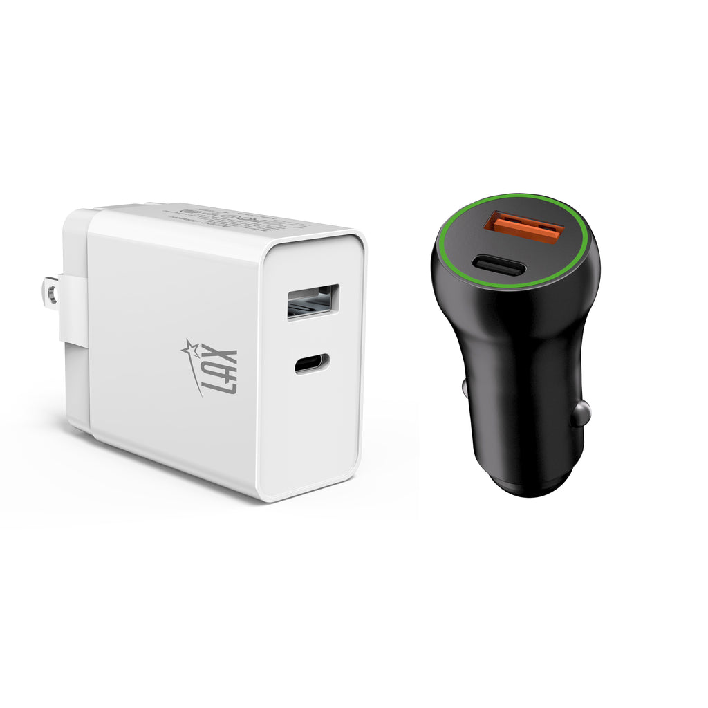 LAX Car Charger 20W with 1 USB-C and 1 USB-A - Black