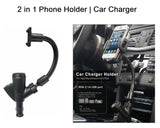 Universal 2 in 1 Car Phone Holder with Dual USB Car Charger for iphone Samsung GPS