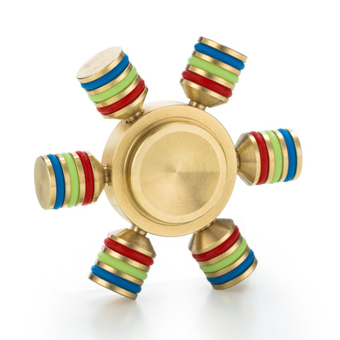 Spin Wars – 6 Sided Metallic Fidget Spinner - Customizable, Glow in the Dark Anxiety, Stress Relief
