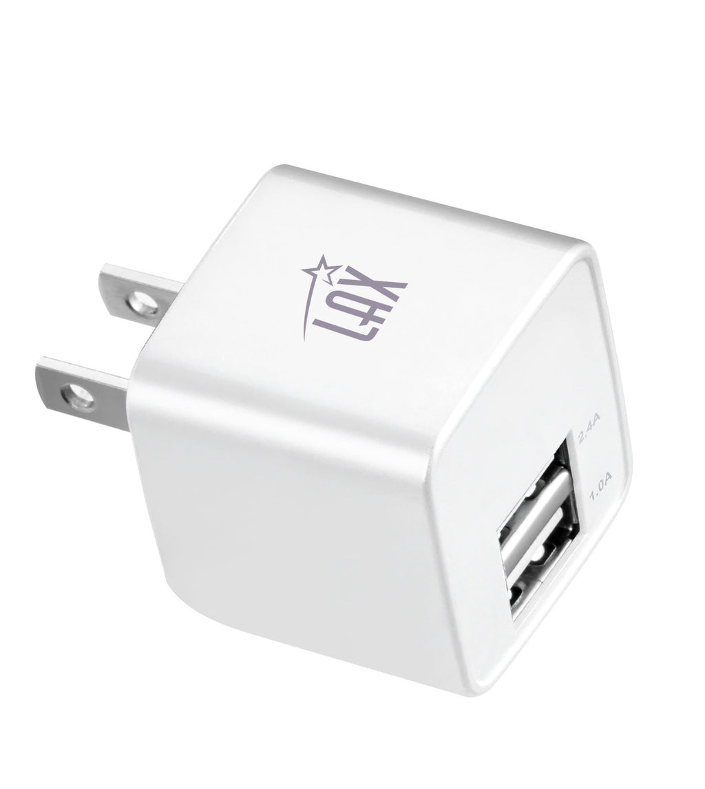 LAX Dual USB Wall Charger - Ultra Compact, Travel Friendly - ETL Listed (cETLus)