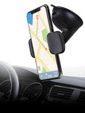 LAX Universal Dashboard-mounted Smart Phone Holder with Non-Slip Grip Bracket - Compatible with Most Smartphones & Mini Tablets - 360 Degrees Swivel Mount - Super Stable Suction Cup Car Mount