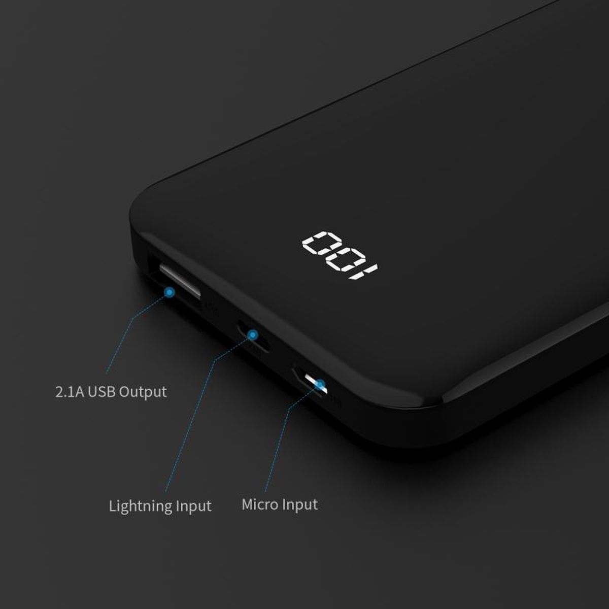 LAX 7200mAh Power Bank with Smart LED Display