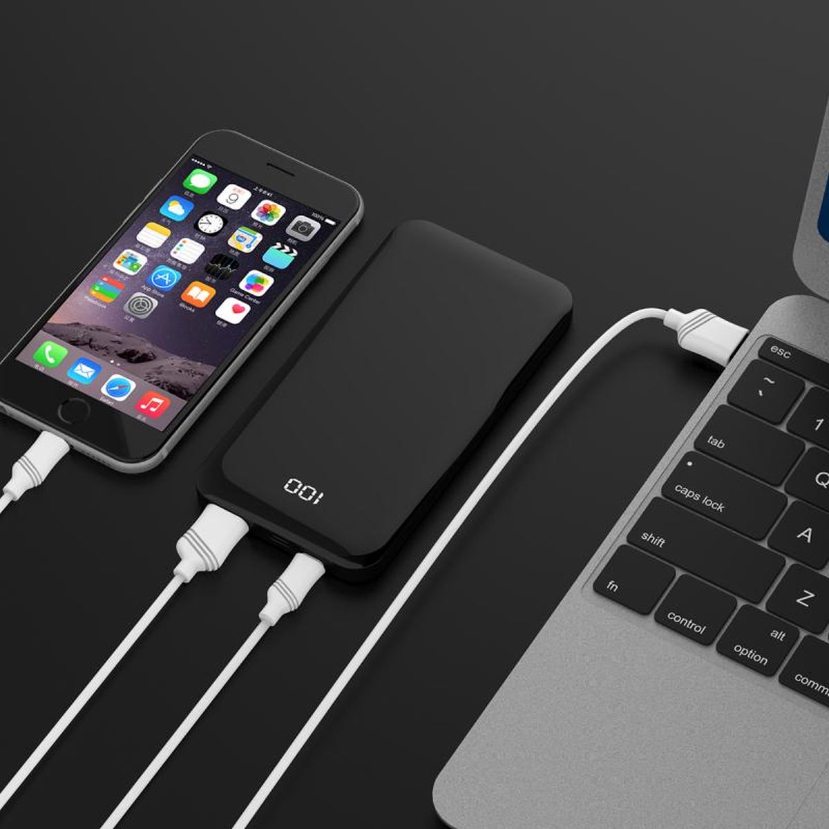 LAX 7200mAh Power Bank with Smart LED Display