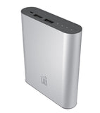 LAX 12000mAh Dual USB Power Bank - Aluminum Finish - Fast 2.1A Charging