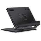 LAX QI Wireless Charging Pad Stand for Mobile Phones - 360 Rotating Base Smartphone Stand - Aluminum Multi-Angle Battery Charger for Samsung Galaxy & Apple iPhone X / 8 / 8 Plus