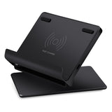 LAX QI Wireless Charging Pad Stand for Mobile Phones - 360 Rotating Base Smartphone Stand - Aluminum Multi-Angle Battery Charger for Samsung Galaxy & Apple iPhone X / 8 / 8 Plus