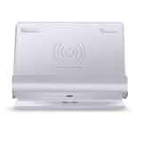 LAX QI Wireless Charging Pad Stand for Mobile Phones - 360 Rotating Base Smartphone Stand - Aluminum Multi-Angle Battery Charger for Samsung Galaxy & Apple iPhone X / 8 / 8 Plus