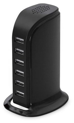 LAX 6-Port USB Desktop Charging Station - UL Listed for Safety