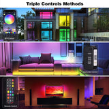 Smart Home Sound Activated Multi-Color LED Light Strip with Remote  30 Feet with 2-Pack Smart Home Multi-Color LED A19 Bulb 5W