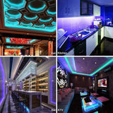 Smart Home Sound Activated Multi-Color LED Light Strip with Remote (2 Pack)