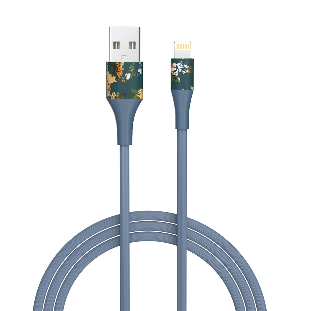 2-Pack Apple MFi Certified Braided Nylon USB to Iphone Cable 4 Feet Floral Bouquet