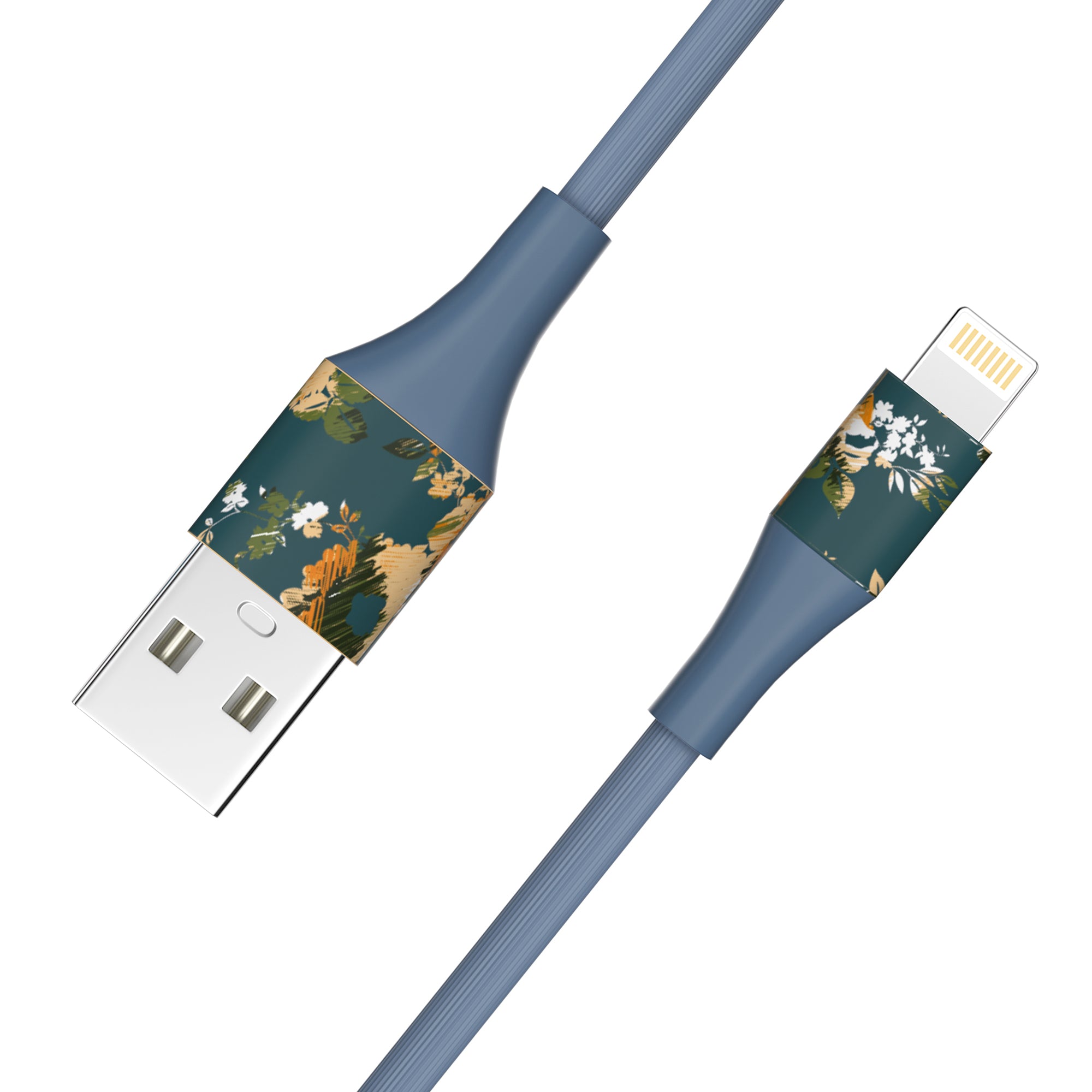 2-Pack Apple MFi Certified Braided Nylon USB to Iphone Cable 4 Feet Floral Bouquet