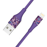 2-Pack Apple MFi Certified Braided Nylon USB to Lightning Cable 4 Feet Floral Bouquet