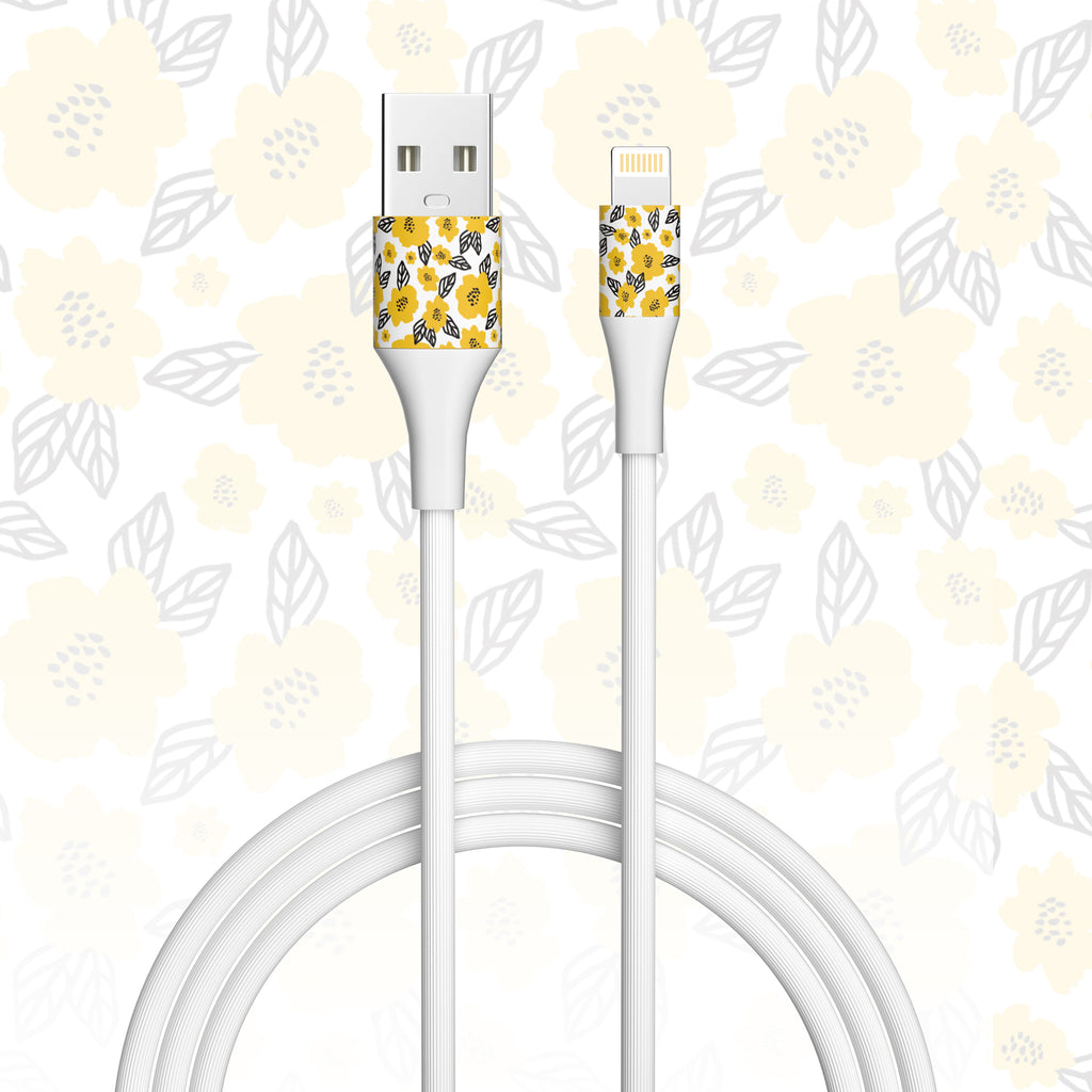 2-Pack Apple MFi Certified Braided Nylon USB to Iphone Cable 4 Feet Floral Bouquet