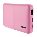 12000mAh Power Bank with Lightning Input Pink with LAX Apple MFi Certified Lightning to USB Cable (10 Feet) - Pink