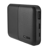 7200mAh Black Lightning input Power Bank with 2 Glow in the Dark Apple MFi Certified USB to Lightning Cable (10 Feet) - White & Blue