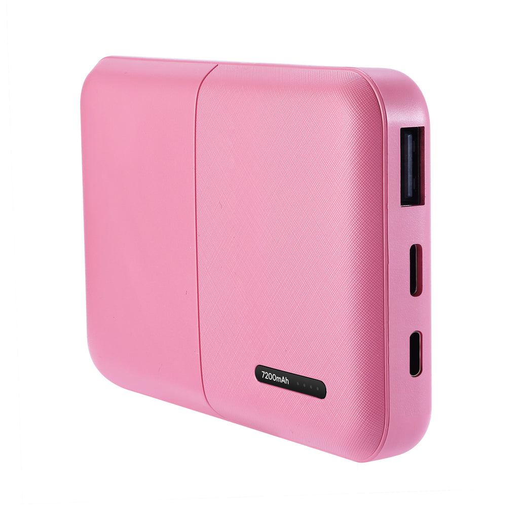 7200mAh Iphone input Power Bank with Glow in the Dark Apple MFi Certified USB to Iphone Cable (10 Feet) - Pink