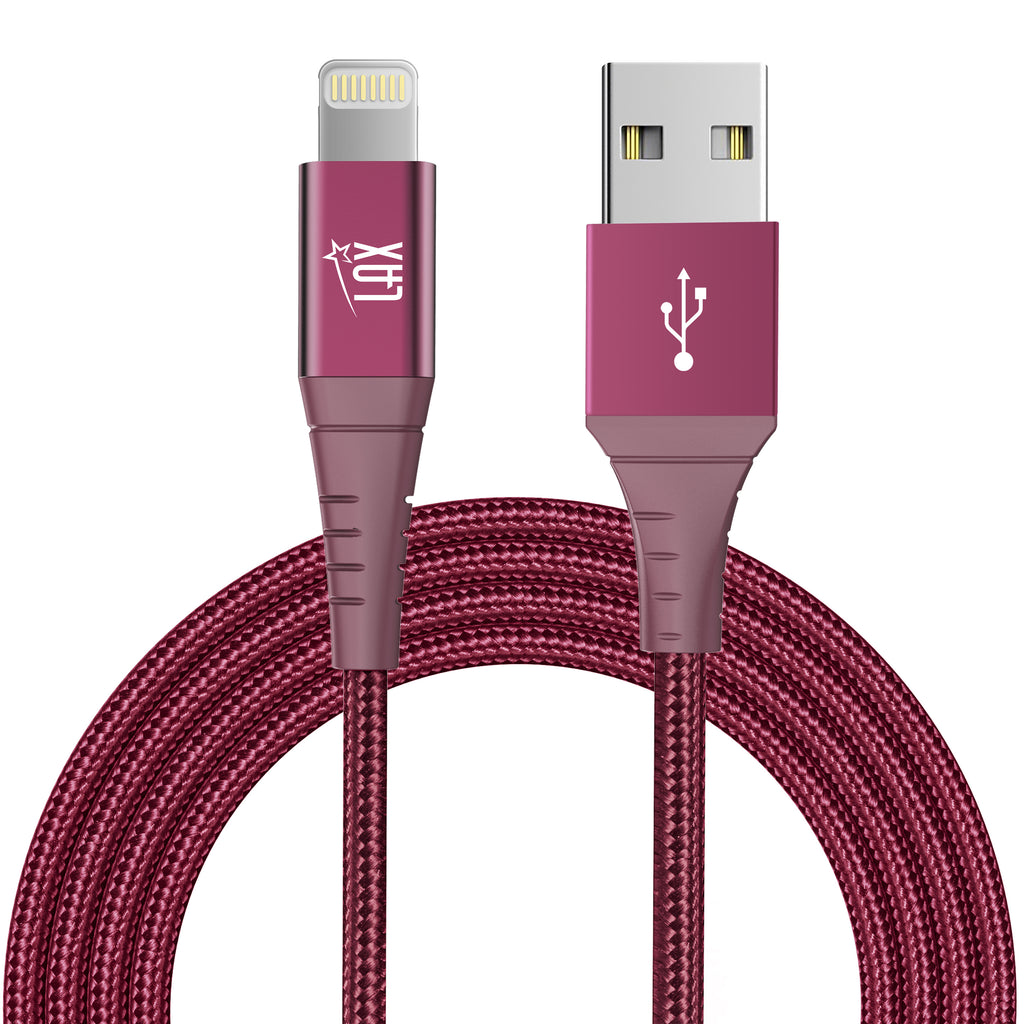 LAX Apple MFi Certified Braided Nylon USB to Iphone Cable - 4 & 10 Feet