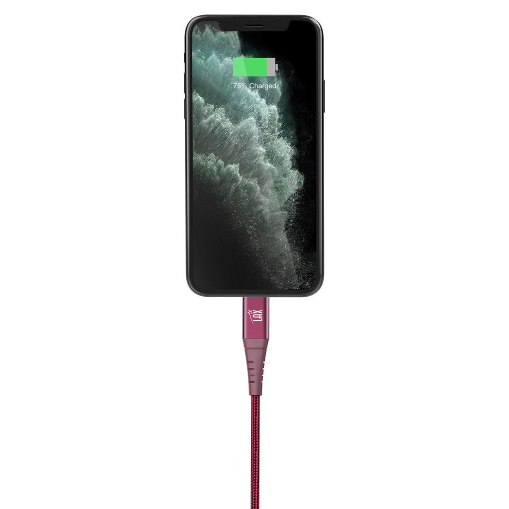 LAX Apple MFi Certified Braided Nylon USB to Iphone Cable - 4 & 10 Feet