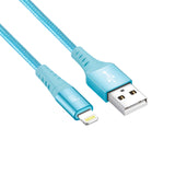Apple MFi Certified Lightning to Braided Nylon USB Cable  - Baby Blue