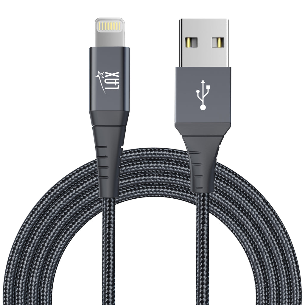 LAX Apple MFi Certified Braided Nylon USB to Iphone Cable - 4 & 10 Feet