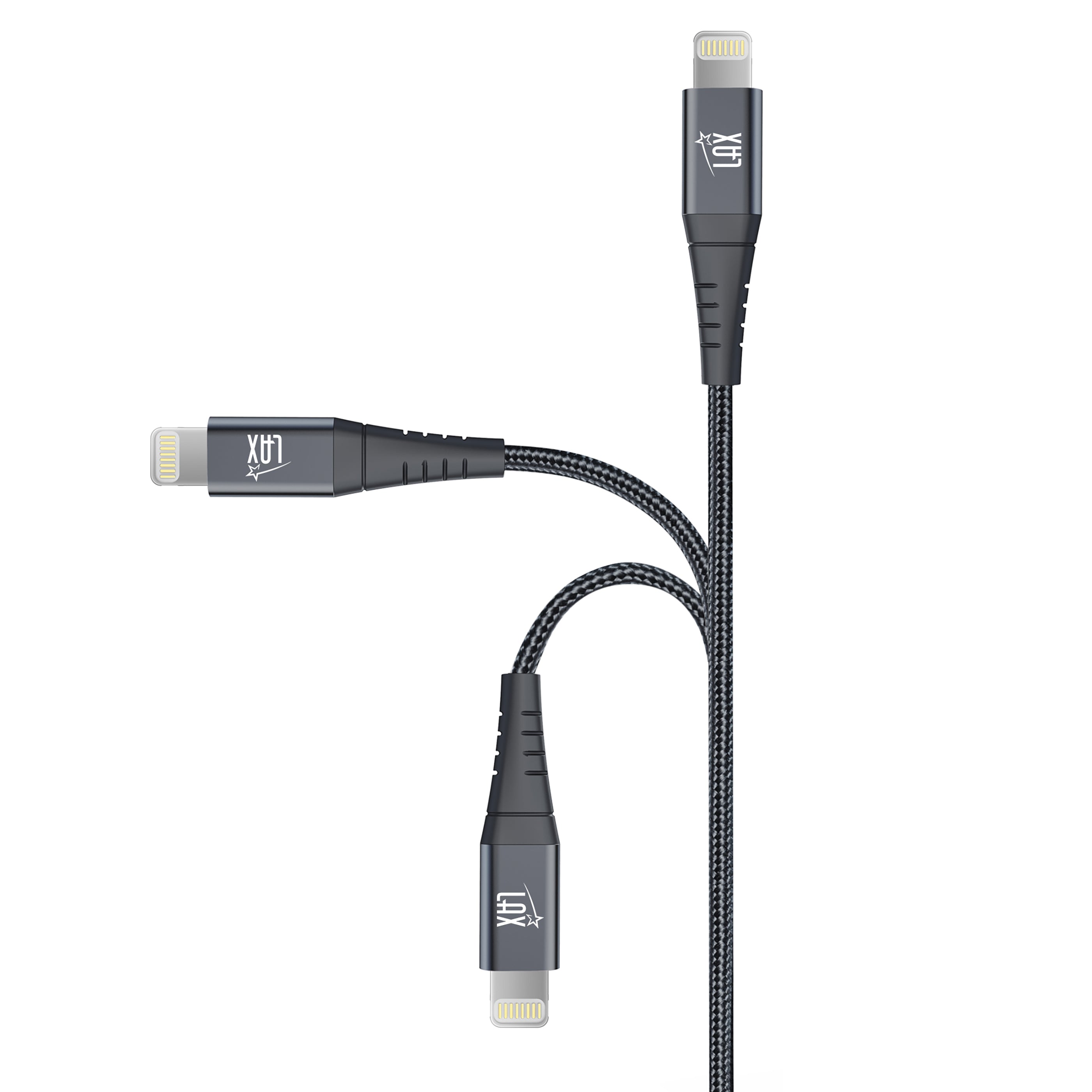 LAX Apple MFi Certified Braided Nylon USB to Iphone Cable - 4 & 10 Feet