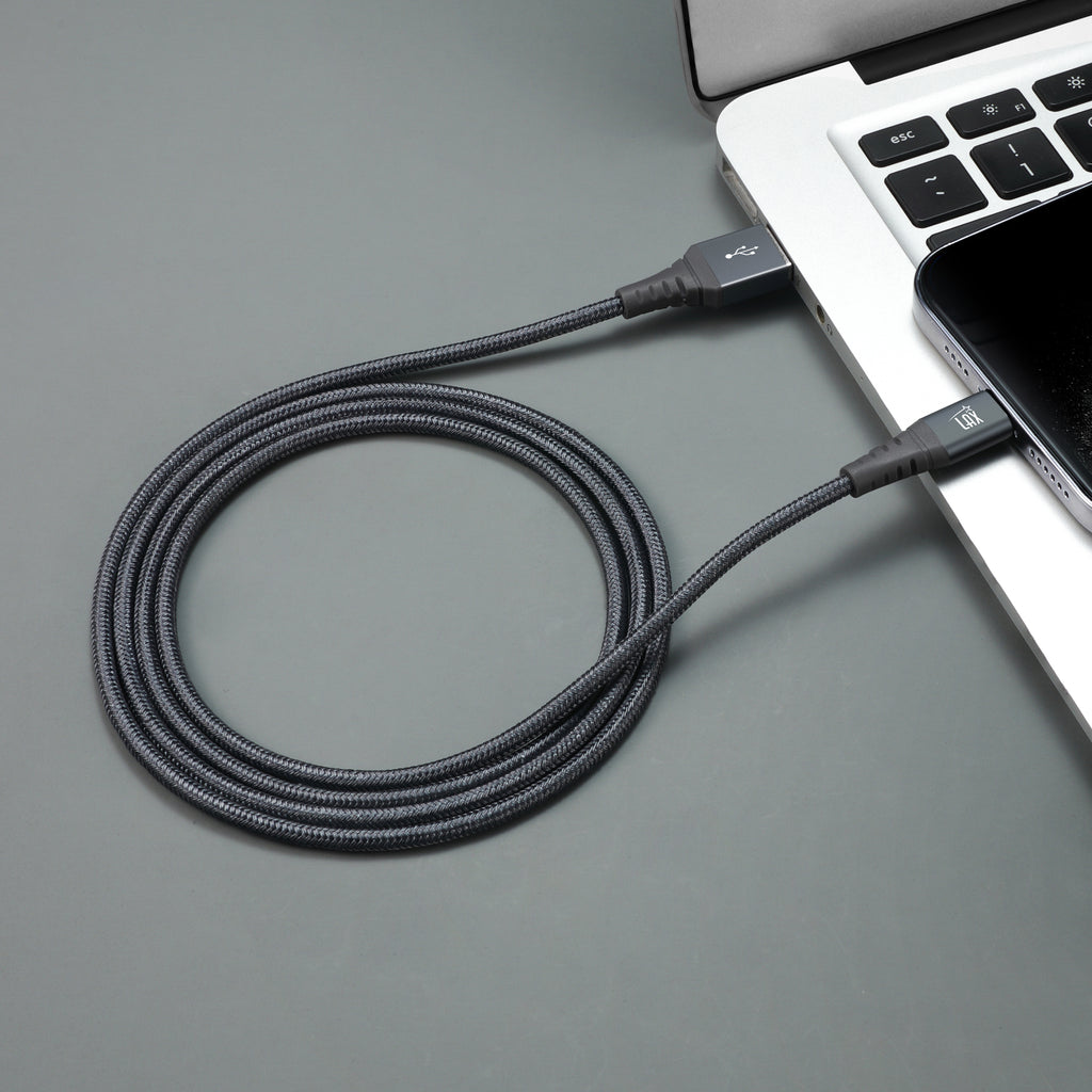 LAX Apple MFi Certified Braided Nylon USB to Iphone Cable - 4 & 10 Feet