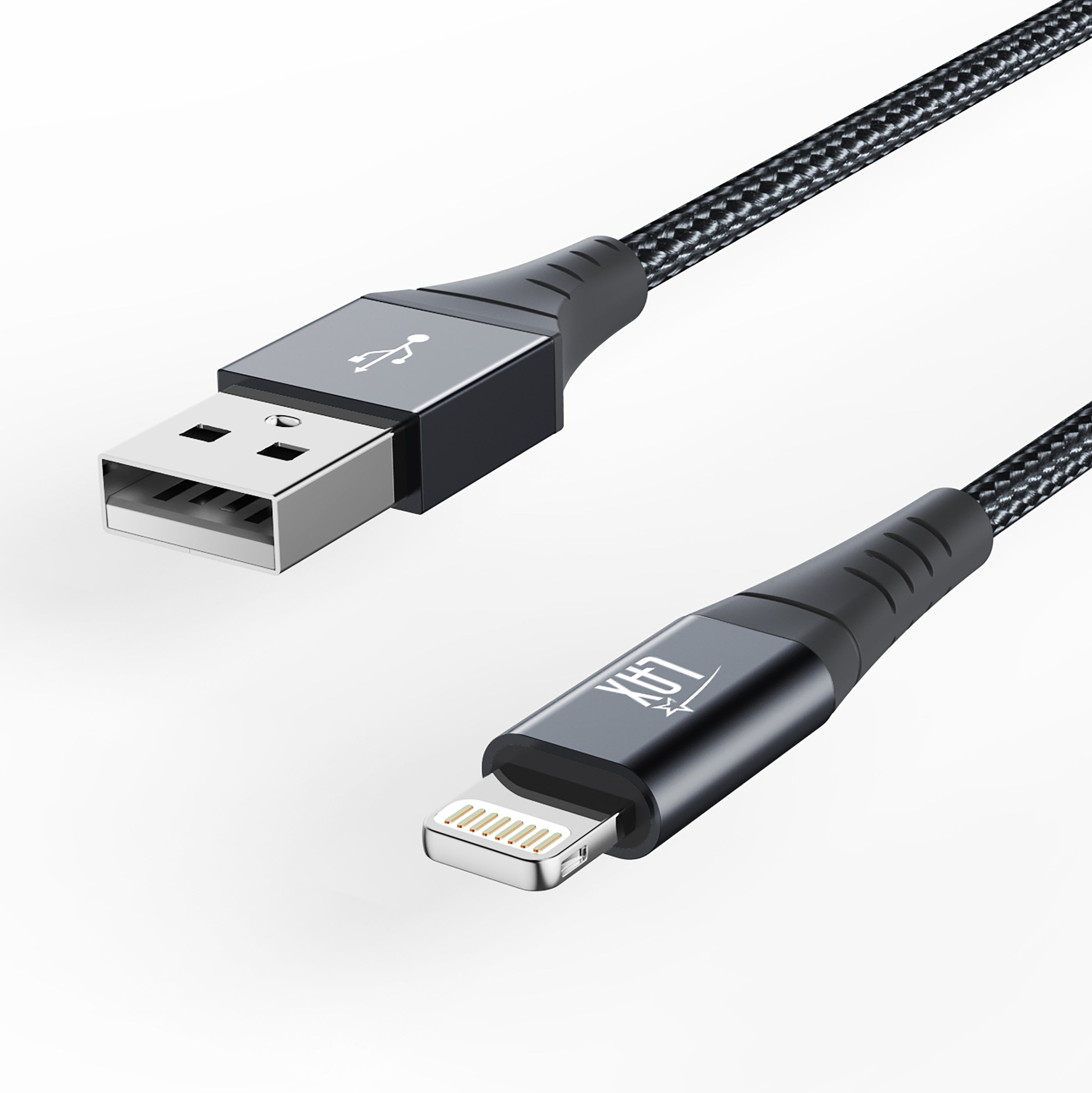 LAX Apple MFi Certified Braided Nylon USB to Iphone Cable - 4 & 10 Feet