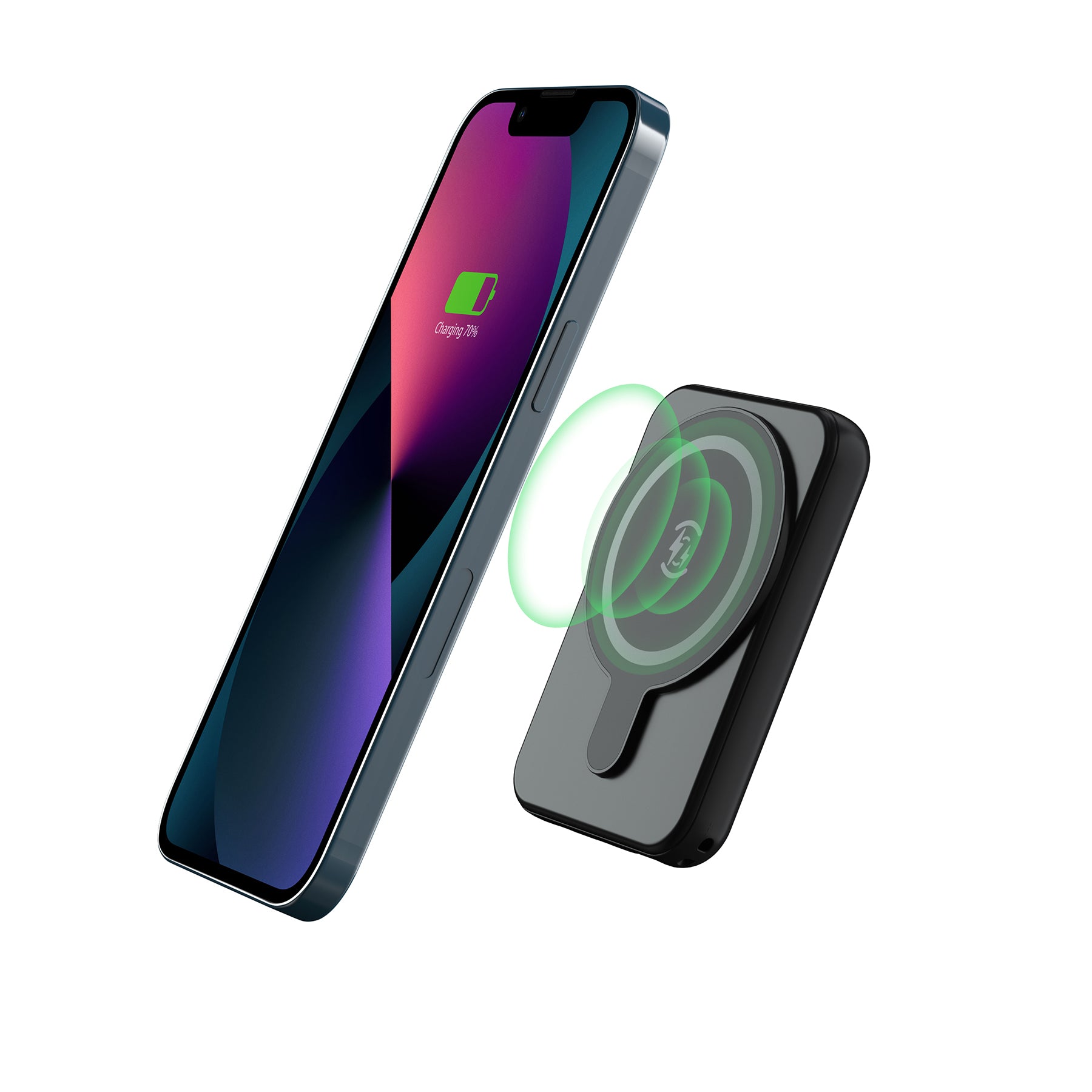 LAX Magnetic 6600mAh Power Bank - Portable Wireless Charger for Iphone/Samsung - USB-A/USB-C Power Bank, Multi-Purpose Fast Charger - Black