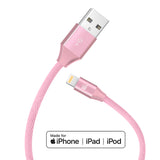 Apple MFi Certified Durable Braided Nylon Lightning to USB Cable for iPhone and iPad