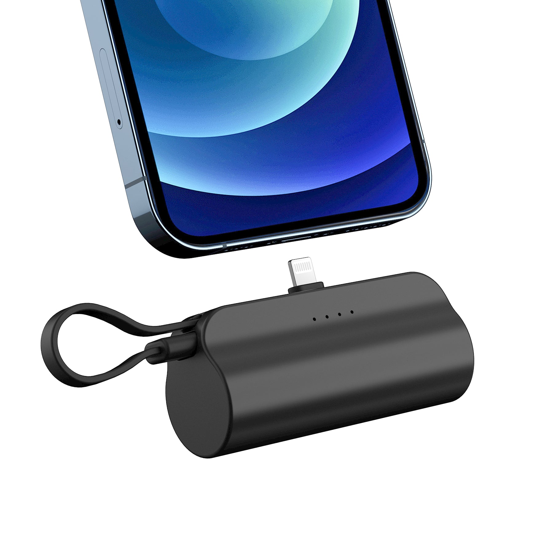 LAX Small Portable Charger 5000mAh - Apple MFi Certified Power Bank, Cute Battery Pack for Iphones - Black