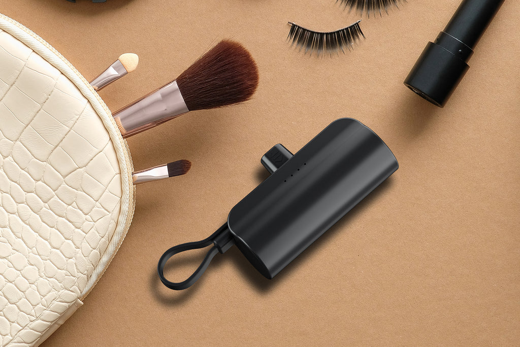 LAX Small Portable Charger 5000mAh - Apple MFi Certified Power Bank, Cute Battery Pack for Iphones - Black