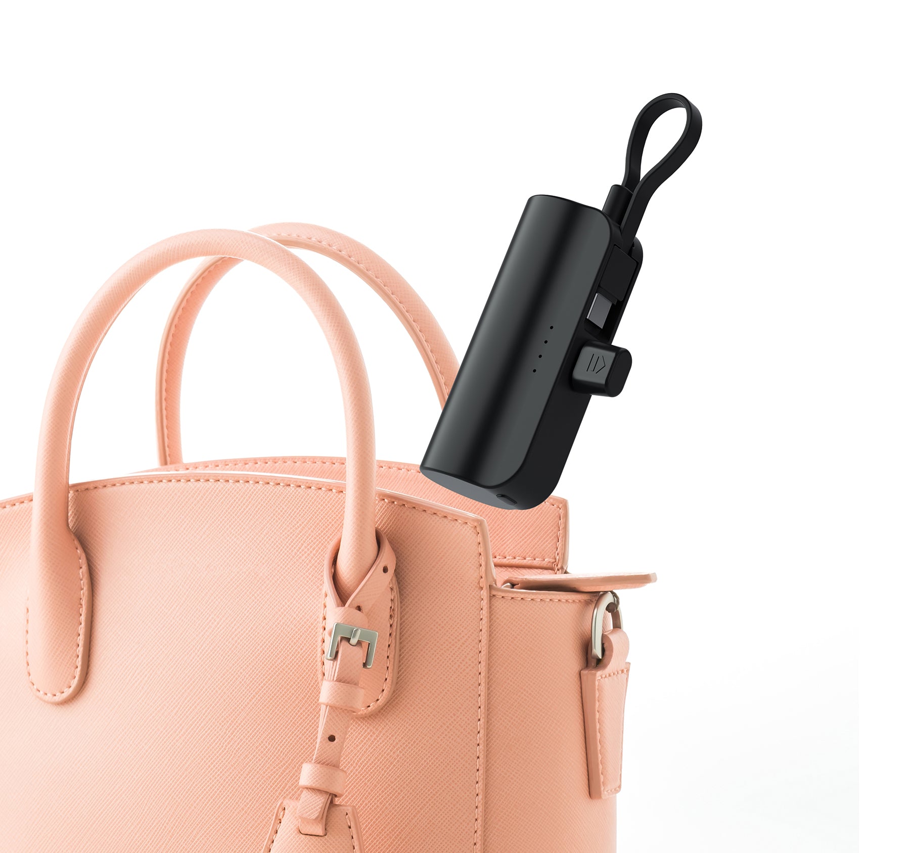 LAX Small Portable Charger 5000mAh - Apple MFi Certified Power Bank, Cute Battery Pack for Iphones - Black