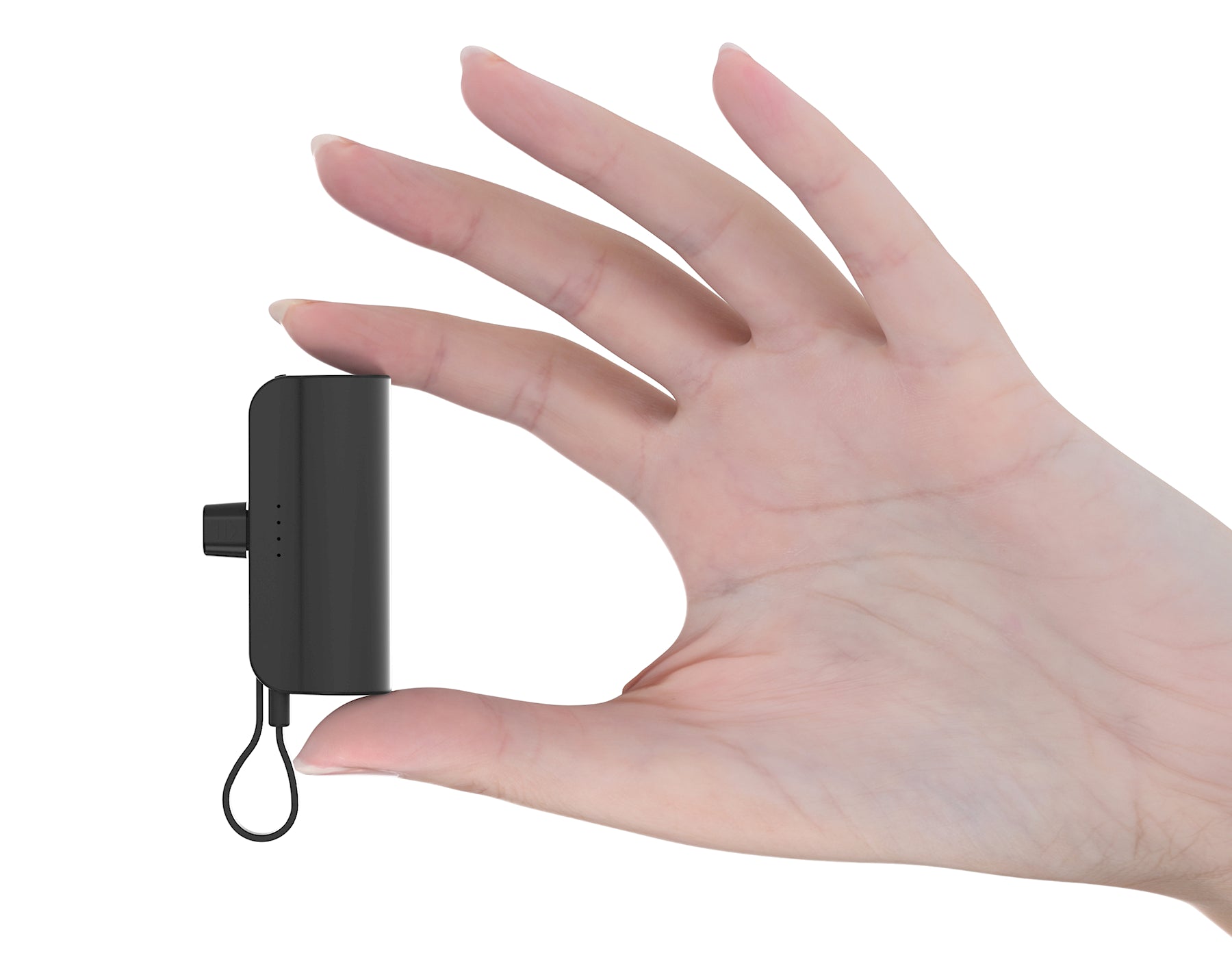 LAX Small Portable Charger 5000mAh - Apple MFi Certified Power Bank, Cute Battery Pack for Iphones - Black