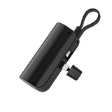 LAX Small Portable Charger 5000mAh - Apple MFi Certified Power Bank, Cute Battery Pack for Iphones - Black
