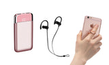 Mirror 12,000mAh Power Bank with Smart Display, Sweat-Proof Bluetooth Earphones and Phone Ring Stand