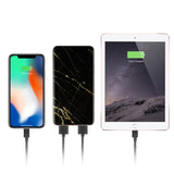 Marble Power Bank 8000mAh with 4ft Apple Mfi Certified Lightning Cable & Phone Ring Stand
