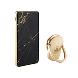 LAX Premium Marble Power Banks 8000mAh with USB Type C input charging with Ring Orbit Phone Holder